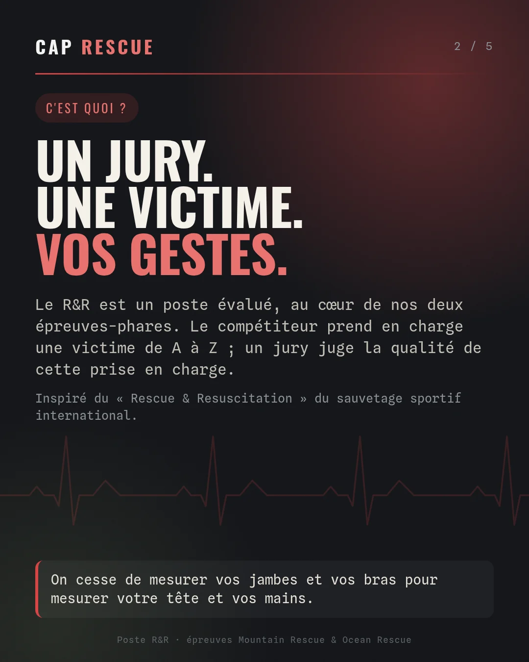Le poste R&R (Bilan & Réanimation) : un jury, une victime, vos gestes de secours évalués