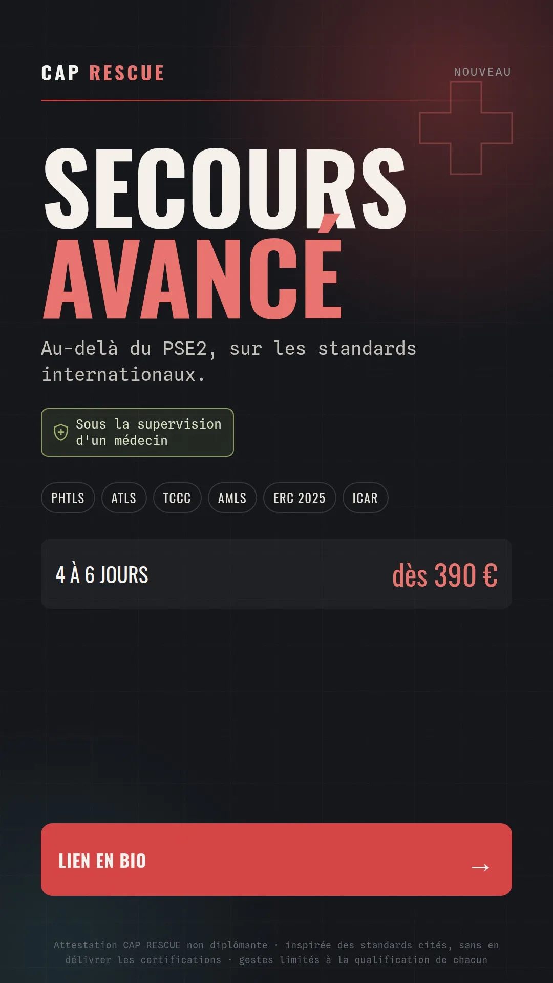 Secours avancé : se former au-delà du PSE2 sur les standards internationaux