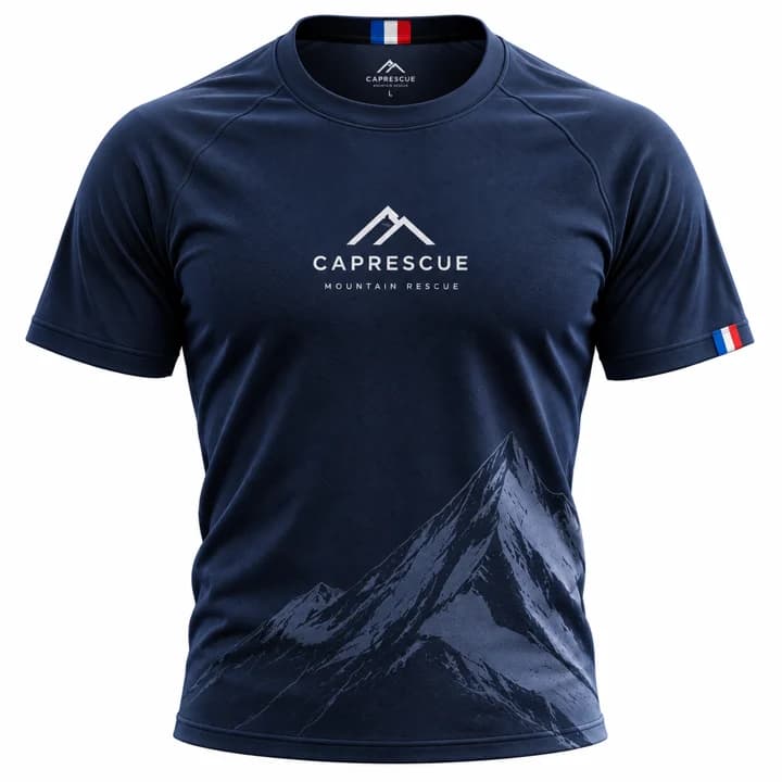 Tee-shirt homme 100 % laine mérinos CAP RESCUE coloris bleu marine